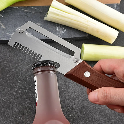Kitchen Household Multifunctional Peeler Slicer Stainless Steel Scallion Scraper Bottle Opener Ginger Shredder