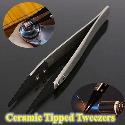 Tweezer For Watch Hands Installation Work Straight Elbow ESD-259 ESD-259A ESD-7A Handle Stainless Antistatic Plastic Tweezers