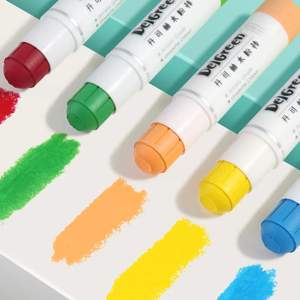 Profession Solid Gouache Stick Basic/Macaron Pastels Crayons Painting Kids Drawing Art Supplies Non-Toxic Wax Crayon DELGREEN