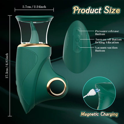 Tongue Licking Vacuum Sucking Vibrator for Women Clit Sucker Nipples Breast Massager Removable Cup Female Masturbation Sex Toy