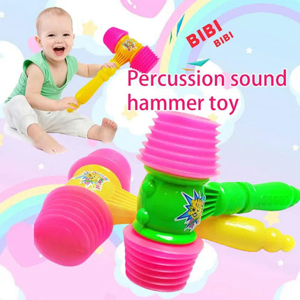 8Pcs Pounding Hammer Toys PVC Kids Hammer Toys Musical Sound Kids Educational Beating Gavel Plastic Squeaky Mallet Instrument