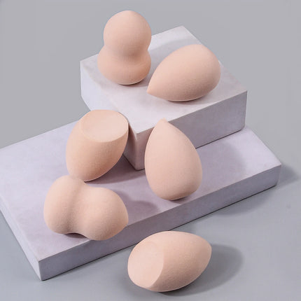 6PCS multi-color professional makeup sponge egg set, high resilience, fine makeup application, smooth facial makeup tool
