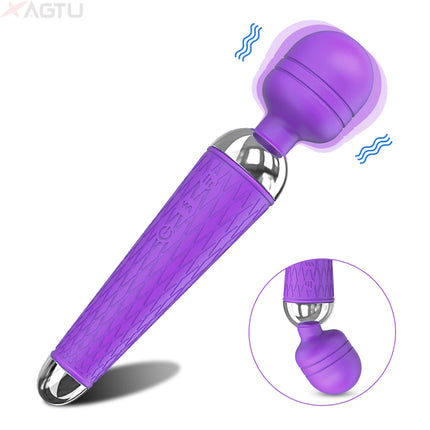 AV Magic Wand Heating Dildo Vibrator for Women Nipple Vagina Clitoris Stimulator Massager Couple Masturbation Adult Sex Toys