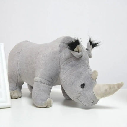 Wild Animals Rhinoceros Plush Toy Stuffed Animals Realistic African Rhinos Doll Lifelike Soft Pillow Stuffed Rhinoceros Doll