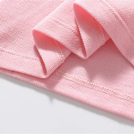 Little maven Girls Polo Shirts Summer Girls Shorts Sleeve Shirts Solid Pink Colors Children's t-shirts for Girls Clothes