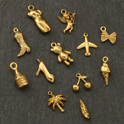 3Pcs Airplane/Body/Cowboy Boot/Ox Horn Charms Stainless Steel Waterproof Pendants DIY Earrings Necklace Jewelry Making Findings