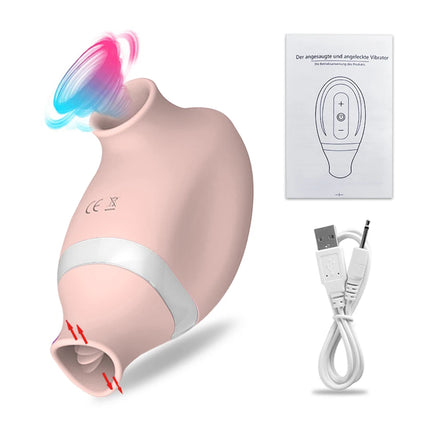 2 in 1 Clit Sucker Vibrator for Women Sucking  Licking Double Stimulation Nipples Massagers Tongue Sex Toy Female  Adult