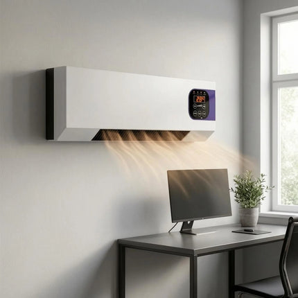 Wall-Mounted Electric Heater 2000W Electric Wall Heater Home Heating White Black Grille