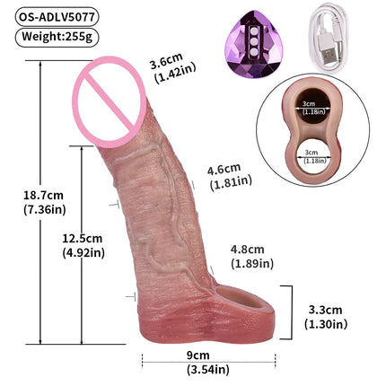 ORALSX Soft Vibrate Penis Sleeve Male Cock Cover Dick Enlarger Dildo Sheath Adult Sex Toys For Men Vaginal Anal Massger Condom