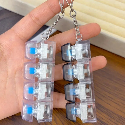 Light Up Keyboard Key Keychain Stress Relief Fidget Toy Clickable Button with LED Light