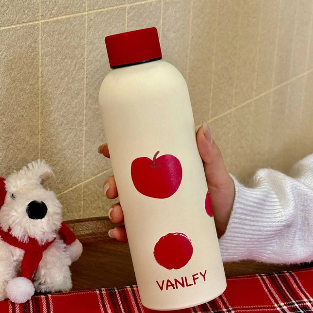 Cute Dog Small Mouth Vacuum Bottle Red Matte Dog Stainless Steel Insulation Cup New Year Christmas Gift Cup Wholesale