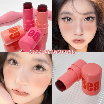 Lip and cheek blush stick color change brightening natural saturation student girl