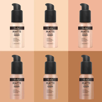 30ml SEPORA 6 Colors Matte Liquid Foundation Oil Control Waterproof Full Coverage Facial Natural Concealer Base Makeup Cosmetics