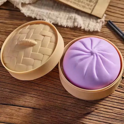 Giant Dumpling Squeeze Toy for Anxiety Relief Soft Steamed Stuffed Bun Simulation Food Fidget Decompression Dough Toy