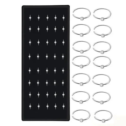 Fashion Crystal Stainless Steel Nose Stud Piercing for Women Hypoallergenic 1.8mm Nose Ring Straight/L/Screw Shaped Body Jewelry