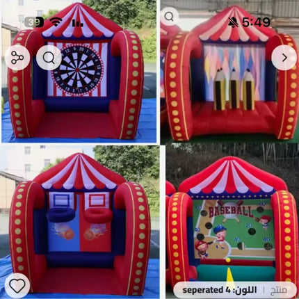 4 in 1 Or seperate game Inflatable Carnival Game, Inflatable Basketball Hoop, Target Ring Tossing Game Party Sport Games