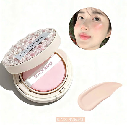 Air Cushion Foundation, Ballet Light Natural Moisturizing Concealer Cream Whitening Oil-Control Women's Long-lasting Makeup Base