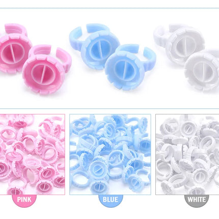 50/100Pcs Disposable Glue Ring Cup For Lashes Fan Tattoo Pigment Holder Eyelash Extension Container Glue Holder Makeup Supplies