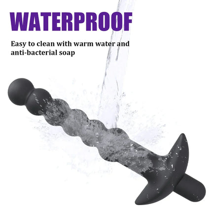 Silicone 10 Speeds Anal Plug Prostate Massager Vibrator Butt Plugs 6 Beads Sex Toys for Woman Couple Men Adult Product Sex Shop