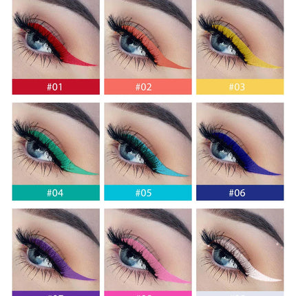 12-Piece Set Matte Colored Eyeliner Pens - Quick-Drying, Non-Smudging Liquid Eyeliner Pens