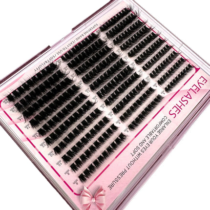 HBZGTLAD DIY Cluster Eyelash Extension 8-16mm Fluffy Thick Lash Clusters 60D80D100D Wispy Individual Eyelash Extension Cluster