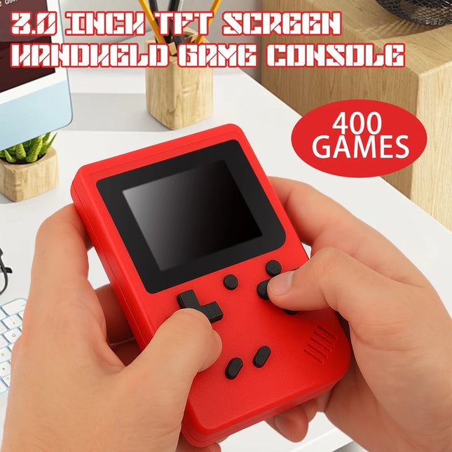 Classic Retro Video Pocket Games Console Lcd Screen Built-in 400 Handheld Portable Mini Game Player for Boy Christmas Gift