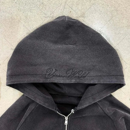 Y2K harajuku Gothic Letter Print Retro Fashion Men And Women Hoodie Hip-Hop Punk Style Black Oversized Zipper Sweatshirts