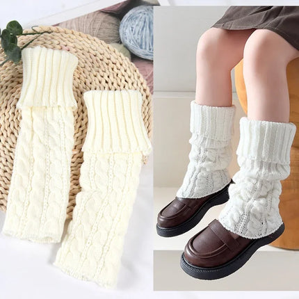 Sweet Children Leg Warmers Lolitas Twist Knitted Socks Korean Baby Girls Warm Foot Cover Guards Elastic Versatile Elephant Socks