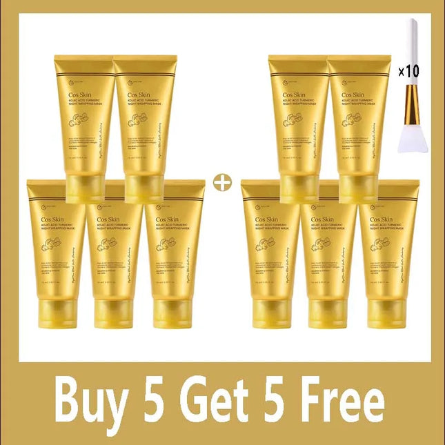 Kojic Acid Turmeric Overnight Wrapping Peel Off Mask Nourishes Hydrolyzed Collagen Glowing Skin Skin Firmnes Women Skincare