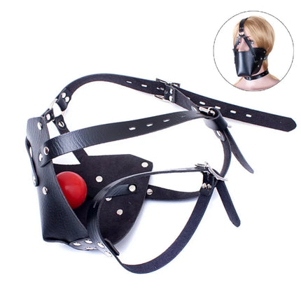 Adult Harness Mask Gags Ball Sex Toy Set with 42mm Silicone Open Mouth Ball Gag for Couple BDSM Restraint Silent Erotic Games