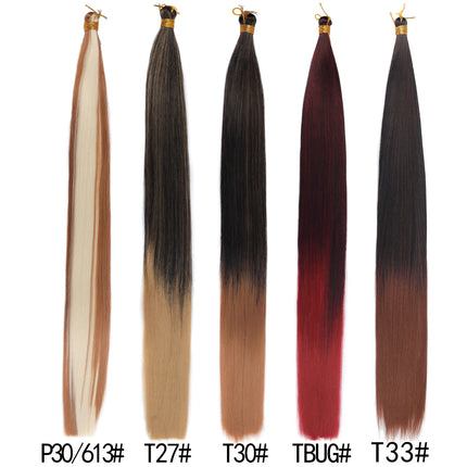 30inch Straight Hair Extensions 150g Bone Straight Braiding Hair Soft Synthetic Bundles Crochet Braids Hair Bundles for Braiding