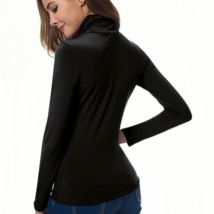Womens Turtleneck T-Shirt Set  Soft Knit Casual Long Sleeve Tops for Spring & Fall  Stylish Basic Closet Essentials