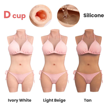 KUMIHO C D Cup 3-Point Bodysuit Cosplay Sissy Silicone Fake Vagina Breast Forms Boobs Silicon Body For Crossdresser Drag Queen