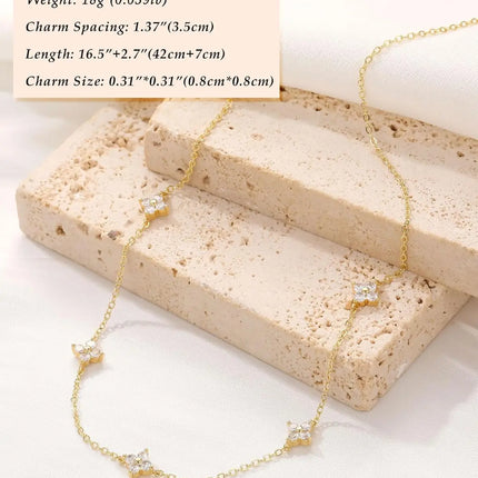 Silver/14K Gold Plated Cubic Zirconia Necklaces for Women Hypoallergenic Necklace Choker Necklace Christmas Gift For Women