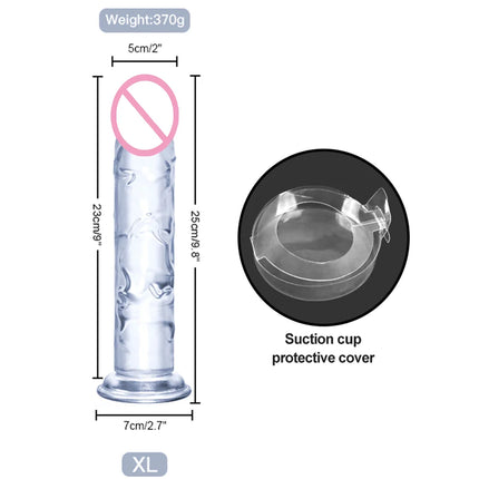 Transparent Big Dick 6 Sizes Realistic Jelly Dildo Soft Vaginal Masturbators Women Gay Penis Anal Sex Toys Suction Cup