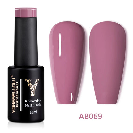YOKEFELLOW 10ml Jelly Nude Gel Nail Polish High Quality Translucent Pink Nail Gel Varnish Soak Off UV Gel Polish Long Lasting