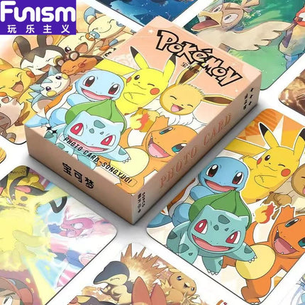FUNISM 50-Pack Pikachu Anime Laser Card Game Funism Pokemon Laser Tag(The style will be updated.Please refer to the actual item)