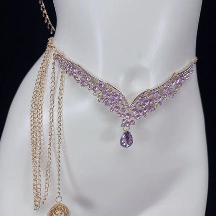 Amethyst Bell Nipple Clip All-in-One Erotic Nipple Chains 5 Sizes of Butt Plugs Breast Stimulation Sexy Accessories BDSM Sex Toy