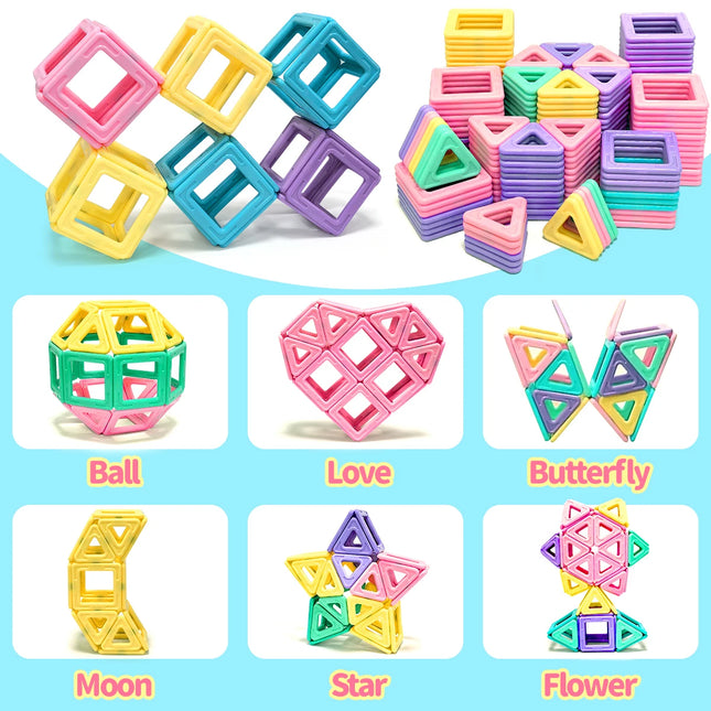 Magnetic Block Building Toy - Colorful 3D Puzzle Design,Improve Creativity & Fine Motor Skill, Perfect Halloween & Birthday Gift