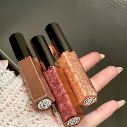 Cizn Galaxy Qin Lip Gloss Moisturizing and Long-Lasting Fine Shimmer Plumping Lip Gloss Mirror-Like Water Gloss Daily Lipstick Cosmetics Same Style as Girl Groups