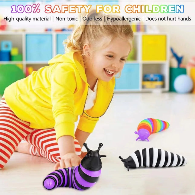 Colorful Simulation Caterpillar Antistress Toy Funny Fidget Decompression Articulated 3D Stress Reliever Gift Toy for Kids Adult