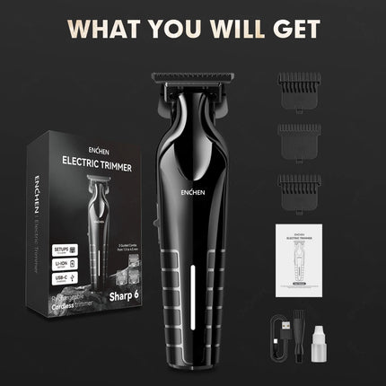 ENCHEN Sharp 6 Electric Multi Functional Trimmer Zero Gap T-Blade 5000RPM Powerful Motor The Best Gift
