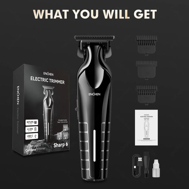 ENCHEN Sharp 6 Electric Multi Functional Trimmer Zero Gap T-Blade 5000RPM Powerful Motor The Best Gift