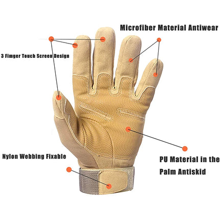 Touch Screen Tactical Full Finger Gloves Military Paintball Shooting Airsoft Combat Work Driving Riding Hunting Gloves Men Women