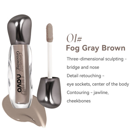 NOVO Waterproof and sweat-resistant liquid contouring foundation for highlighting, contouring, nose shadow and shading.
