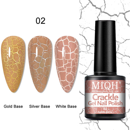Crackle Nail Polish Gel, 7ML/0.24oz - Hypoallergenic, Acetone-Free, Blow-Dryable for Quick Cracking Effect