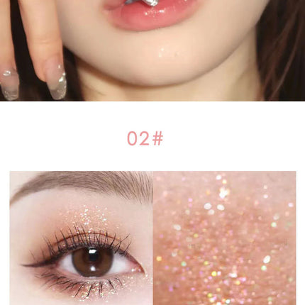 6 Colors Glitter Liquid Eyeshadow Waterproof Pearlescent Shiny Eye Shadow Highlighter Sequins Lying Silkworm Makeup Beauty Tool