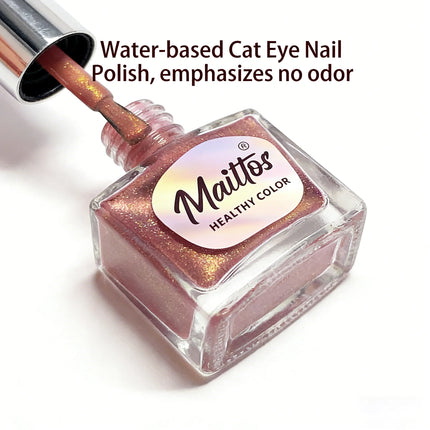WA505 Violet - 12ml No-bake Cat's Eye Water-based Nail Polish, Odorless, With a magnet, dries quickly, no UV lamp needed, easy to peel