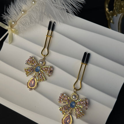Rhinestones Star Tassels Nipple Chain No Piercing Bra Nipple Clamp Noose Rings Layered Crystal Body Jewelry for Women Sex Toys
