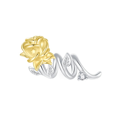 925 Silver Flowers Bouquet Rose Sunflower Blossom Petal Charms Beads Pendant Bracelet Necklace DIY Valentine's Day Gift Jewelry